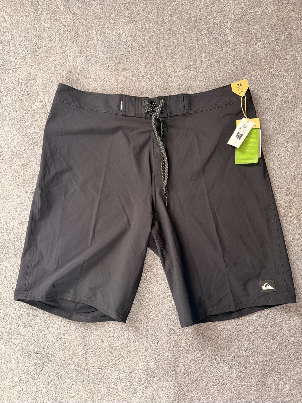 Quiksilver SurfSilk Boardshorts Men’s 34 Black 20” NWT